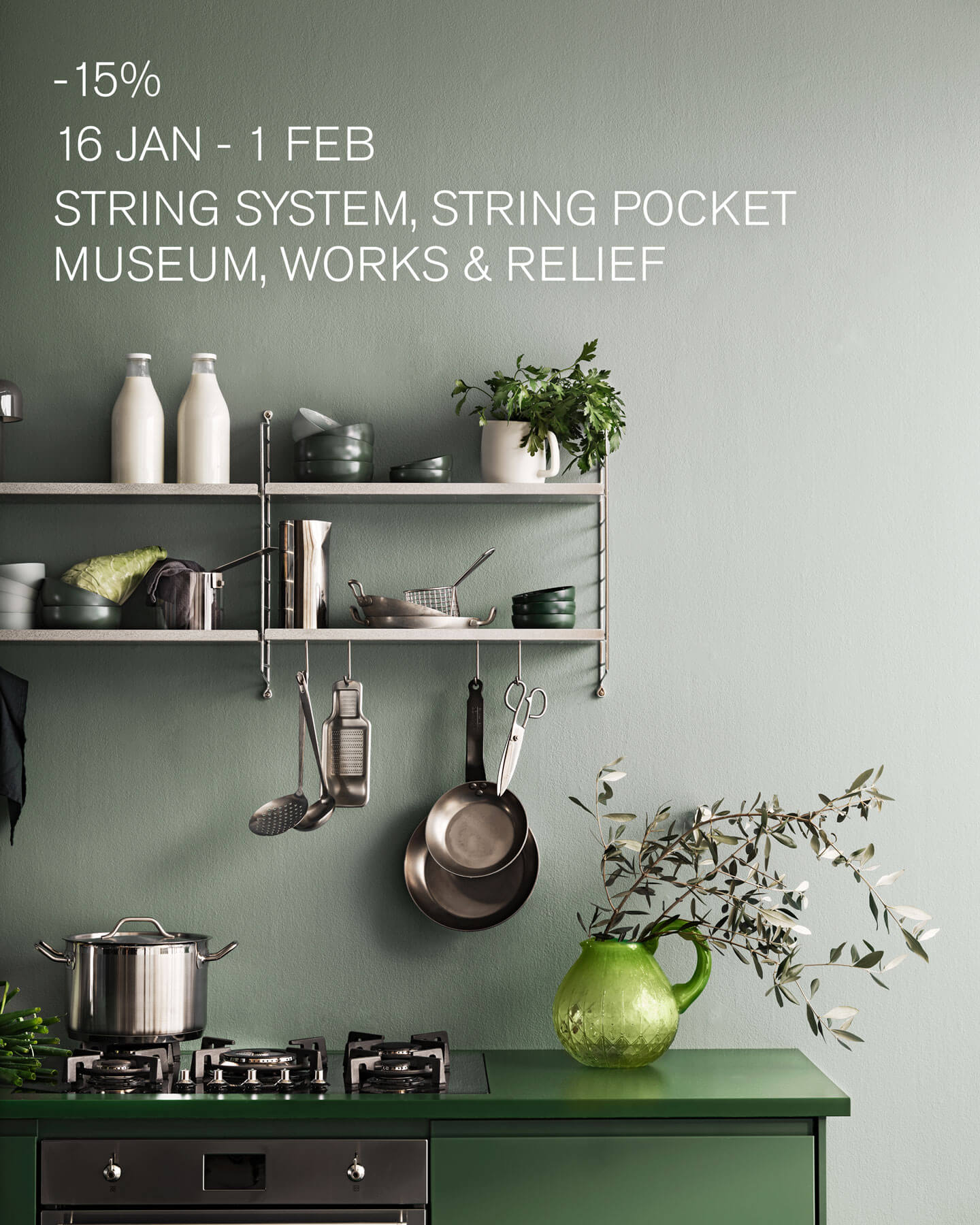 15 % rabatt på utvalda serier från String Furniture!
