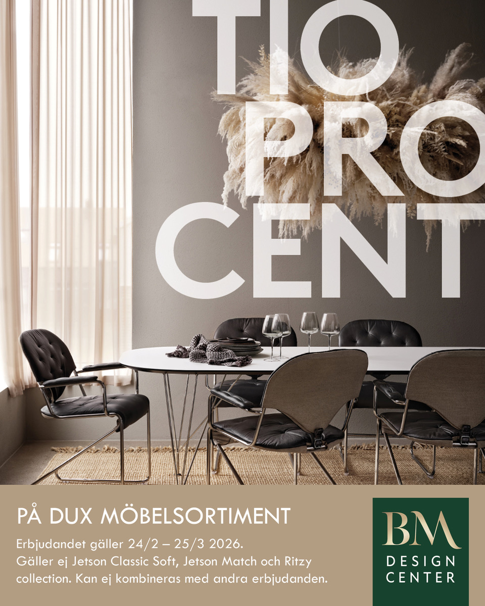 110 % på DUX möbelsortiment hos BM Designcenter 110 % på DUX möbelsortiment hos BM Designcenter
