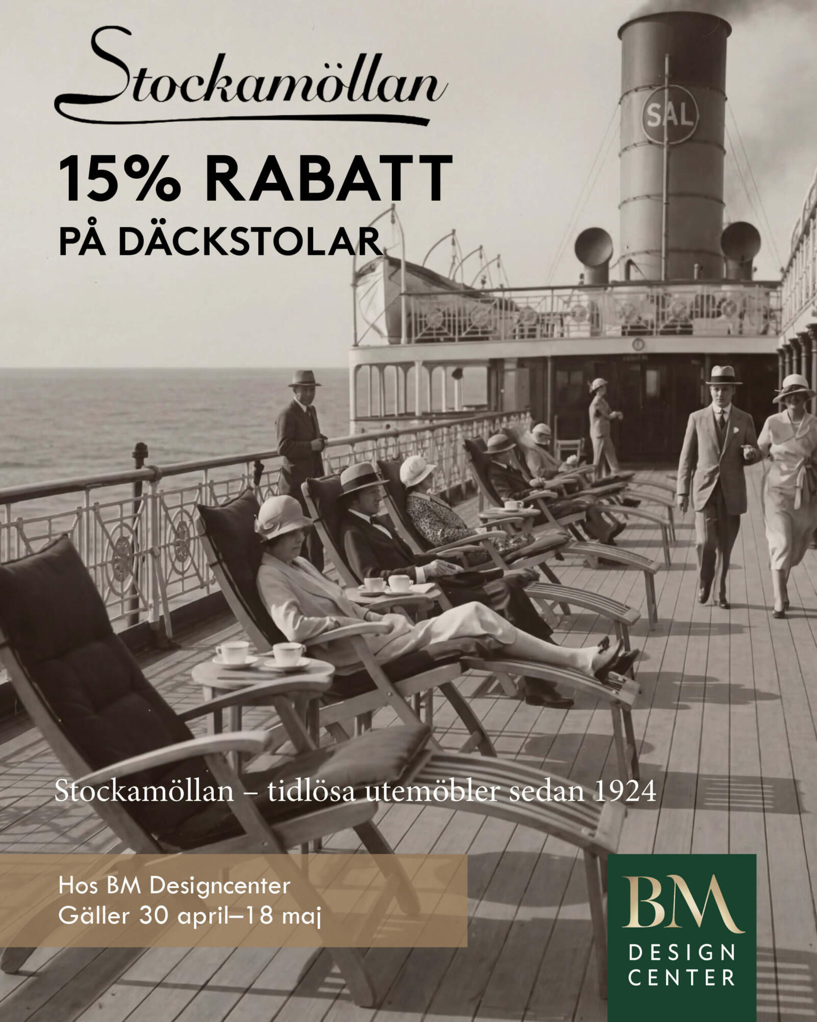 15% rabatt på däckstolar från Stockamöllan